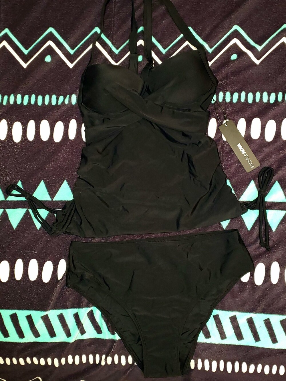 Black Two-Piece Tankini Swimsuit